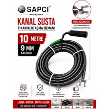Premium 10 Metre Tıkanıklık Açma Klozet Gider Açıcı Boru Temizleme Özel Uçlu Spiral Kanal Susta