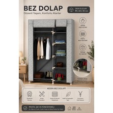Perilla 63005 Porty Bez Gardırop 99X50X151 cm – Raflı ve Askılı Kumaş Elbise Dolabı