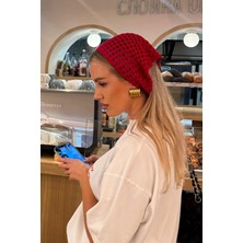 Bahels Kadın Cherry File Model Bandana, Örgü Bandana