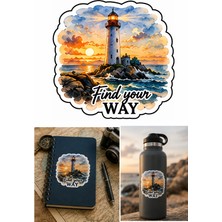 Sticker Usta Adventure Kamp Outdoor Off Road Sticker Find Your Way Deniz Feneri Tasarımlı Laptop Valiz Termos Oto Araba Motosiklet Kask Etiketi 03025
