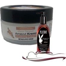 Fırfır Moda Playboy Three Brand Whitening Cream 4 Adet Arnavut Kremi 50 ml Aklık Kremi ile 120ML Masaj Yağı