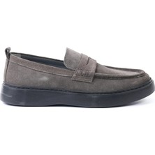 Tuna Hakiki Süet Deri Gri Eva Taban Casual Erkek Ayakkabı - E4822