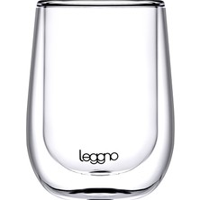 Leggno Vetro Çift Cidarlı Cam Kahve Bardağı 230 ml