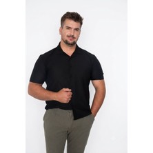 Tugia Tugıa Erkek Siyah Modern Kesim Gömlek