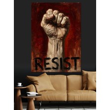 Tablomega Resıst Yumruk Protesto Poster Dekoratif Kanvas - Mdf Ahşap Tablo