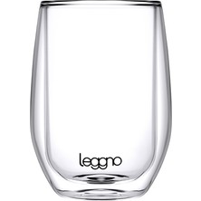 Leggno Vetro Çift Cidarlı Cam Latte Bardağı 330 ml