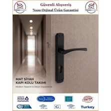 Trendhomm Bravo Aynalı - Mat Siyah - Yale Dış Çelik Kapı Kolu