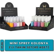 Bursa Şehir Kolonyaları Mini Kolonya Seti, 40'lı Sprey Kolonya, Parfümlü Kolonya, 2'li Set