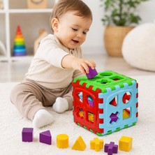 BURADABULDUN Sevimli Bultak Küp Şekil Eşleştirme Oyuncağı 14 Parça Bpa Free 12 Ay+ Eğitici Oyuncak