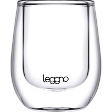 Leggno Vetro Çift Cidarlı Cam Espresso Bardağı 80 ml