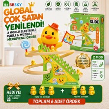 BBSKY Merdiven Çıkan Ördek Oyuncağı Işıklı Müzikli Otomatik Kaydıraklı Oyuncak – Kutu İçeriği 3 Ördek + HEDİYE 3 Ördek (Toplam 6 Ördek), Eğitici Oyuncak, 3+ Yaş |Yeşil