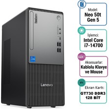Lenovo Thinkcentre Neo 50T Gen 5 Intel Core I7-14700 16GB 512GB SSD 4 GB GT730 Windows 11 Pro Masaüstü Pc 12UAS0MNTX 024