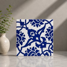 Armada Çini 20x20 Cm SP 83 Kobalt Beyaz İznik Rumi Desenli Çini Karo