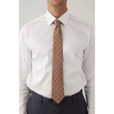 Ysf Erkek Camel Desenli Kravat Mendilli Set