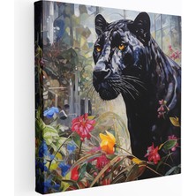 Popcas Hayalperest Kara Panter Modern Sanat Teması ile Tasarlanmış Tasarım Kanvas Duvar Tablosu