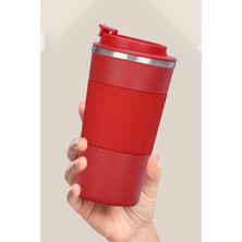 Bauer Tools Paslanmaz 304 Çelik Termos 500 ml Kaydırmaz Bardak Mug Kupa Kırmızı