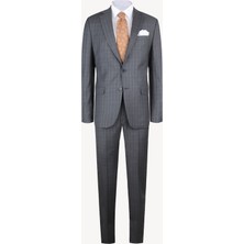 Ysf Erkek Gri Ekose Regular Fit Takım Elbise