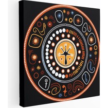 Popcas Dairesi Aborijinal Modern Sanat Teması Duvar Tablosu