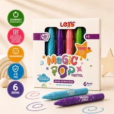 Let's Magicpop 6 Renk Mum Boya – Cam Yüzeylerden Kolayca Silinebilir