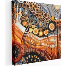 Popcas Aborijinal Sanat Motifli Lif Ile Işlenmiş Desenler Dekoratif Kanvas Tablo