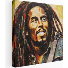 Popcas Reggae Müzisyeni Mozaiği Ikonik Görüntüler Dekoratif Kanvas Tablo