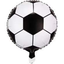 Lotus Party Siyah Beyaz Top Folyo Balon - Taraftar Futbol Topu Folyo Balon