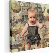 Popcas Yaratılış Hikayesi Retro Modern Sanat Görselleri Dekoratif Kanvas Tablo