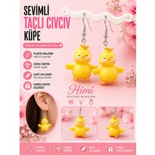 himi bijuteri aksesuar Taçlı Civciv Neşeli Sevimli Hayvan Figürlü Plastik Sallantılı Küpeler Hafif Tasarım Günlük Kullanım Bijuteri Çocuk Küpesi