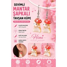 himi bijuteri aksesuar Mantar Şapkalı Tavşan Neşeli Sevimli Hayvan Figürlü Plastik Sallantılı Küpeler Hafif Tasarım Günlük Kullanım Bijuteri Çocuk Küpesi