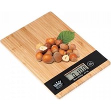 Hace Bazaar Dijital LCD Mutfak Tartısı Terazisi 5kg Bambu Desenli