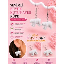 himi bijuteri aksesuar Kutup Ayısı Ayakta Neşeli Sevimli Hayvan Figürlü Plastik Sallantılı Küpeler Hafif Tasarım Günlük Kullanım Bijuteri Çocuk Küpesi