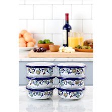 İnci Emaye 12 Parça 6 Lı Emaye Kapaklı Kahvaltı Seti, Kahvaltı Tabağı, Sunum, Zeytin, Reçellik, Peynir Tabağı, Hediye, Çeyiz