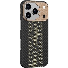 iPhone 17 Pro Kılıf M-Safe Şarj Özellikli Karbon Fiber Benks Knight Armorair Kevlar Kapak Siyah