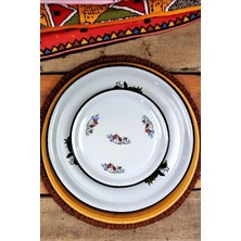 İnci Emaye 60-40 No Emaye Sini Sofra, Yemek Sunum Tepsi, Yer Sofrası Çinko ~68 cm