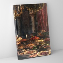 Popcas Lüks Rönesans Sofrası Mannerism Tarzı Sanat Kanvas Duvar Tablosu
