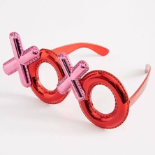 Mabelme Store Kırmızı Renk Xoxo Yazılı Parti Gözlüğü 17X7 cm
