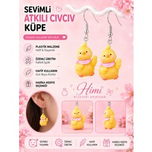 himi bijuteri aksesuar Atkılı Civciv Neşeli Sevimli Hayvan Figürlü Plastik Sallantılı Küpeler Hafif Tasarım Günlük Kullanım Bijuteri Çocuk Küpesi