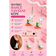 himi bijuteri aksesuar Havuç Koparan Tavşan Neşeli Sevimli Hayvan Figürlü Plastik Sallantılı Küpeler Hafif Tasarım Günlük Kullanım Bijuteri Çocuk Küpesi