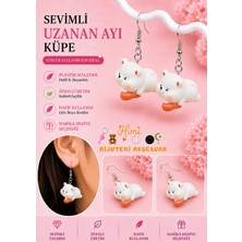himi bijuteri aksesuar Uzanan Ayı Neşeli Sevimli Hayvan Figürlü Plastik Sallantılı Küpeler Hafif Tasarım Günlük Kullanım Bijuteri Çocuk Küpesi