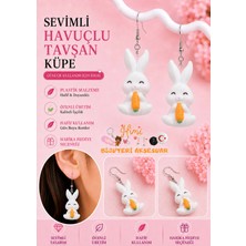 himi bijuteri aksesuar Havuç Yiyen Tavşan Neşeli Sevimli Hayvan Figürlü Plastik Sallantılı Küpeler Hafif Tasarım Günlük Kullanım Bijuteri Çocuk Küpesi