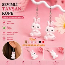 himi bijuteri aksesuar Neşeli Kurdaleli Tavşan Hayvan Figürlü Plastik Sallantılı Küpe Hafif Tasarım Günlük Kullanım Bijuteri Çocuk Küpesi