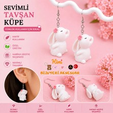 himi bijuteri aksesuar Sevimli Güzel Tavşan Hayvan Figürlü Plastik Sallantılı Küpe Hafif Tasarım Günlük Kullanım Bijuteri Çocuk Küpesi