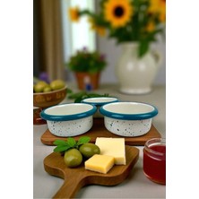 İnci Emaye 3 Parça 10CM Emaye Dik Tabak Set , Kahvaltı Tabağı, Reçellik, Zeytin, Peynir Tabağı, Çeyiz, Hediye