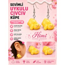 himi bijuteri aksesuar Uykucu Civciv Neşeli Sevimli Hayvan Figürlü Plastik Sallantılı Küpeler Hafif Tasarım Günlük Kullanım Bijuteri Çocuk Küpesi