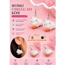 himi bijuteri aksesuar Uykulu Ayı Neşeli Sevimli Hayvan Figürlü Plastik Sallantılı Küpeler Hafif Tasarım Günlük Kullanım Bijuteri Çocuk Küpesi