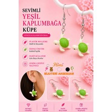 himi bijuteri aksesuar Yeşil Kaplumbağa Neşeli Sevimli Hayvan Figürlü Plastik Sallantılı Küpeler Hafif Tasarım Günlük Kullanım Bijuteri Çocuk Küpesi