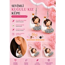 himi bijuteri aksesuar Neşeli Sevimli Kuğulu Kız Hayvan Figürlü Plastik Sallantılı Küpe Hafif Tasarım Günlük Kullanım Bijuteri Çocuk Küpesi