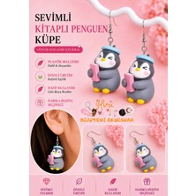 himi bijuteri aksesuar Kitaplı Penguen Neşeli Sevimli Hayvan Figürlü Plastik Sallantılı Küpeler Hafif Tasarım Günlük Kullanım Bijuteri Çocuk Küpesi