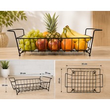 Decovio Meyvelik Sebzelik Siyah Metal Sepet 1 Adet 35X23X10 cm
