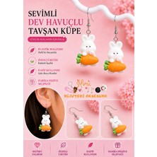 himi bijuteri aksesuar Neşeli Sevimli Tavşan ve Havuç Hayvan Figürlü Plastik Sallantılı Küpe Hafif Tasarım Günlük Kullanım Bijuteri Çocuk Küpesi